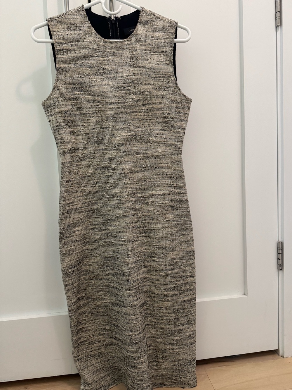 Theory Sleeveless Tweed Midi Dress